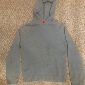 Grey wool sweater with hood